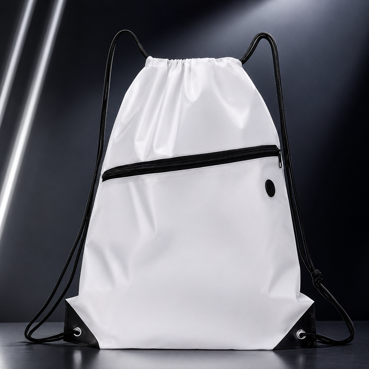 White Gym Drawstring Bag